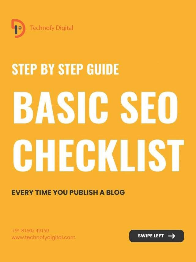 Basic SEO Checklist [Step By Step Guide]